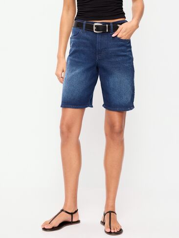 Old Navy High-Waisted Wow Bermuda Jean Shorts -- 9-inch inseam - River in Saudi Arabia