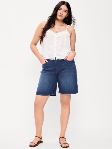 Old Navy High-Waisted Wow Bermuda Jean Shorts -- 9-inch inseam - River in Saudi Arabia