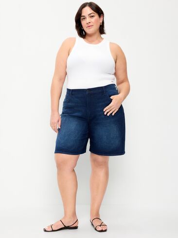 Old Navy High-Waisted Wow Bermuda Jean Shorts -- 9-inch inseam - River in Saudi Arabia