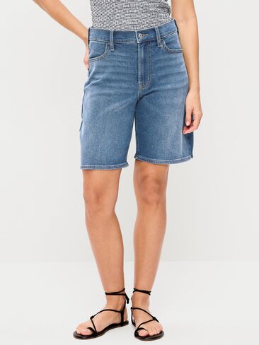 شورت جينز Wow Jean عالي الخصر من Old Navy - درزة داخلية 9 بوصة - New Moon in Saudi Arabia