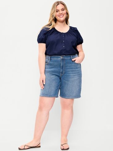 شورت جينز Wow Jean عالي الخصر من Old Navy - درزة داخلية 9 بوصة - New Moon in Saudi Arabia