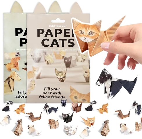 150 Sheets Origami Paper Kit, 3D Cat Dog Dinosaur Animals Paper Folding Craft Set - DIY Creative Art Activity for Adults & Adolescents, Educational Toys, Desk Decor Gift for Animal Lovers in Saudi Arabia