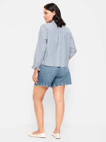 شورت جينز فضفاض عالي الخصر من Old Navy - درزة داخلية 5 بوصة - Maranta in Saudi Arabia