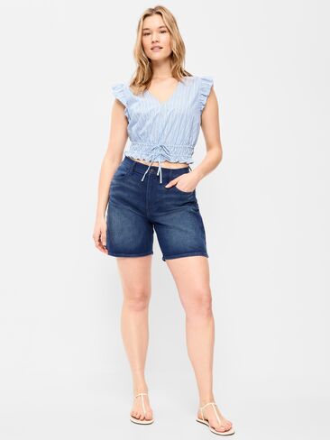Old Navy High-Waisted Wow Jean Shorts -- 7-inch inseam - River in Saudi Arabia
