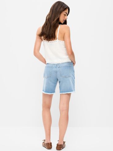 شورت جينز OG بخصر عالٍ من Old Navy - درزة داخلية 7 بوصة - قطع نيلي in Saudi Arabia