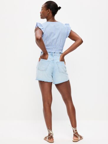 Old Navy Curvy High-Waisted Baggy Jean Cut-Off Shorts -- 5-inch inseam - AERIELL in Saudi Arabia