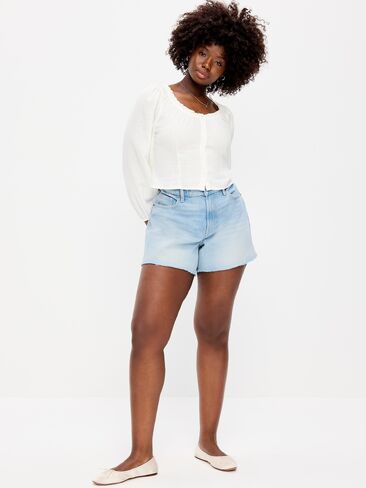 Old Navy Curvy High-Waisted Baggy Jean Cut-Off Shorts -- 5-inch inseam - AERIELL in Saudi Arabia