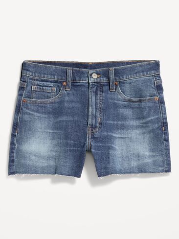 Old Navy - شورت جينز OG متعرج عالي الخصر - درزة داخلية 4 بوصة - أزرق جدًا in Saudi Arabia