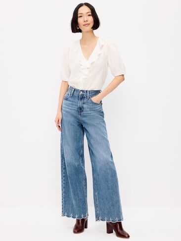 Old Navy High-Waisted Baggy Wide-Leg Jeans - Medium Wash in Saudi Arabia