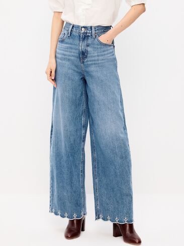 Old Navy High-Waisted Baggy Wide-Leg Jeans - Medium Wash in Saudi Arabia