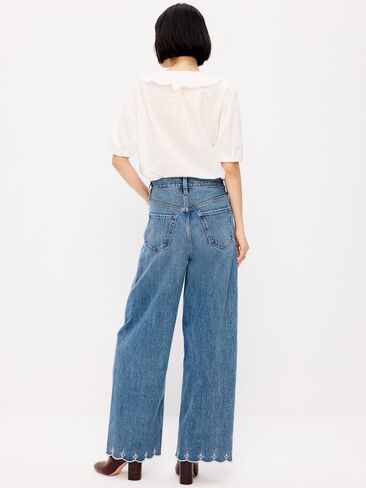Old Navy High-Waisted Baggy Wide-Leg Jeans - Medium Wash in Saudi Arabia