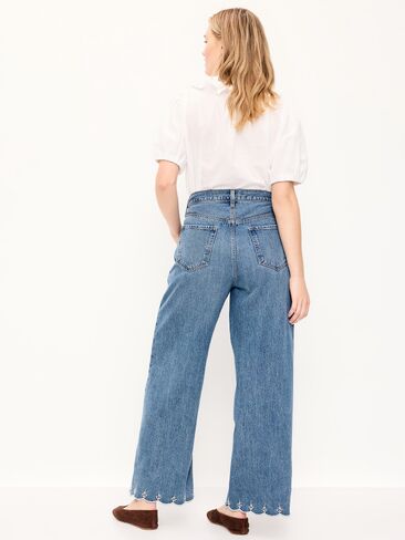 Old Navy High-Waisted Baggy Wide-Leg Jeans - Medium Wash in Saudi Arabia