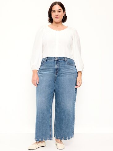 Old Navy High-Waisted Baggy Wide-Leg Jeans - Medium Wash in Saudi Arabia