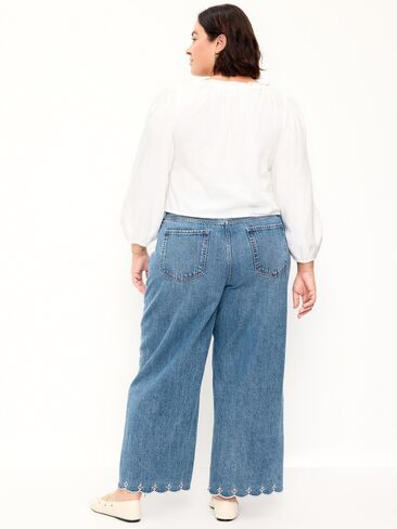 Old Navy High-Waisted Baggy Wide-Leg Jeans - Medium Wash in Saudi Arabia