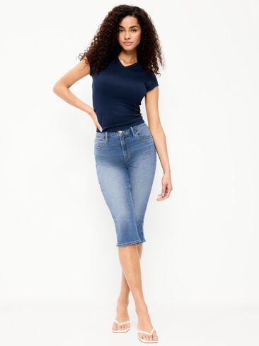 Old Navy High-Waisted Wow Capri Jeans - Medium Blue Wash in Saudi Arabia