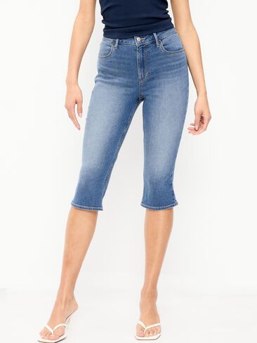 Old Navy High-Waisted Wow Capri Jeans - Medium Blue Wash in Saudi Arabia