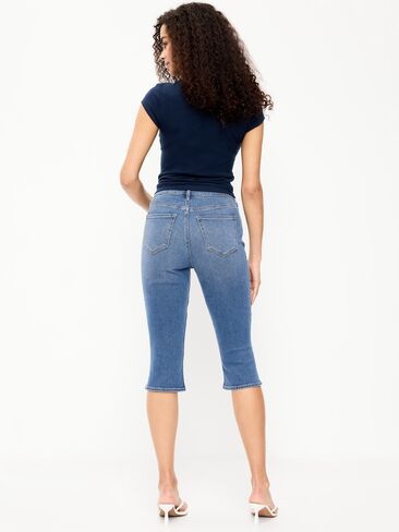 Old Navy High-Waisted Wow Capri Jeans - Medium Blue Wash in Saudi Arabia