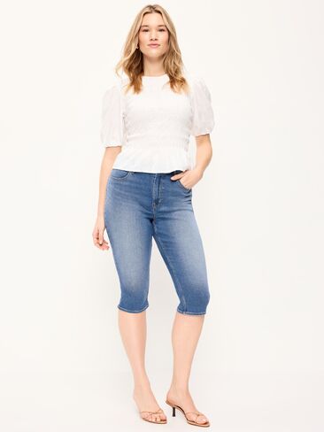 Old Navy High-Waisted Wow Capri Jeans - Medium Blue Wash in Saudi Arabia