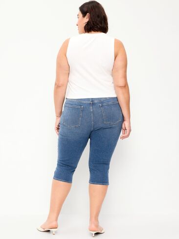 Old Navy High-Waisted Wow Capri Jeans - Medium Blue Wash in Saudi Arabia