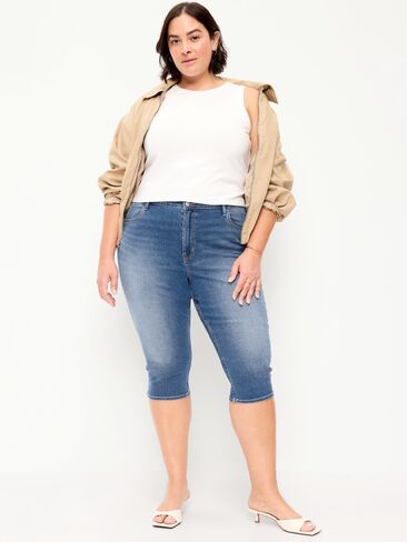 Old Navy High-Waisted Wow Capri Jeans - Medium Blue Wash in Saudi Arabia