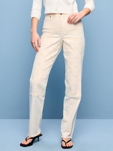 Old Navy High-Waisted OG Loose Jeans - Ecru in Saudi Arabia