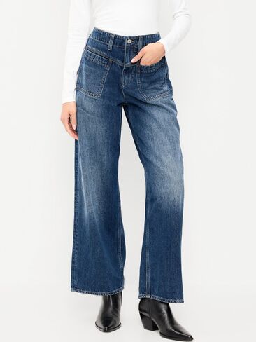 بنطال جينز Old Navy واسع الخصر عالي الخصر - Florecita in Saudi Arabia