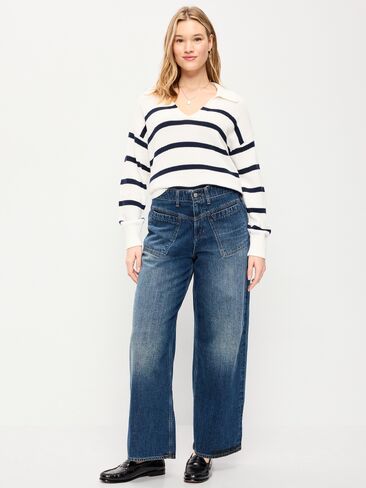 بنطال جينز Old Navy واسع الخصر عالي الخصر - Florecita in Saudi Arabia