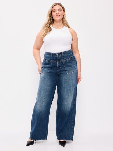 بنطال جينز Old Navy واسع الخصر عالي الخصر - Florecita in Saudi Arabia