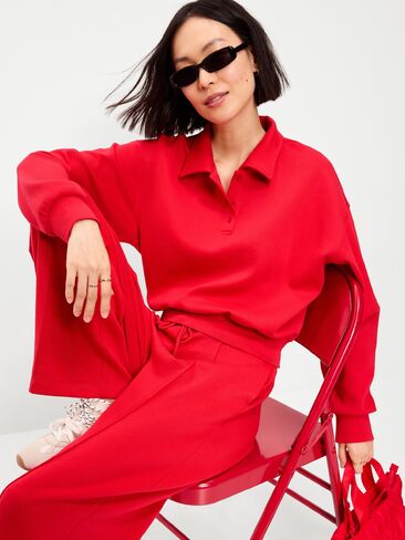 Old Navy Dynamic Fleece Pique Polo - Amaryllis in Saudi Arabia