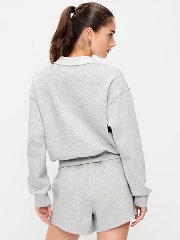 قميص بولو Old Navy Dynamic Fleece Pique - رمادي منقط متوسط in Saudi Arabia