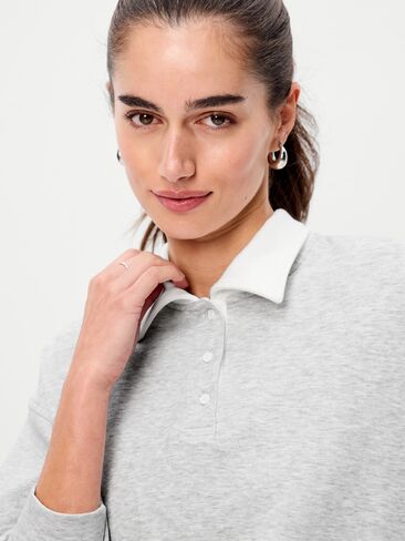 قميص بولو Old Navy Dynamic Fleece Pique - رمادي منقط متوسط in Saudi Arabia