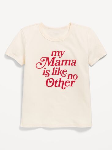 Old Navy Short-Sleeve Graphic T-Shirt for Girls - Creme in Saudi Arabia
