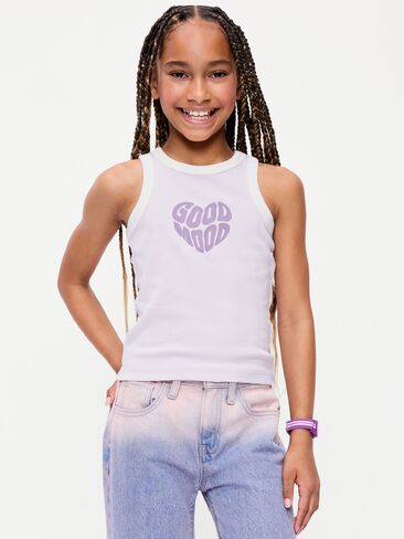 Old Navy Fitted Tank Top for Girls - Lilac Ice in Saudi Arabia