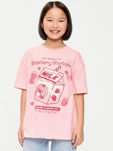 تيشيرت برسومات كبيرة الحجم للفتيات من Old Navy Strawberry Shortcake™ - بينك سكاي in Kuwait