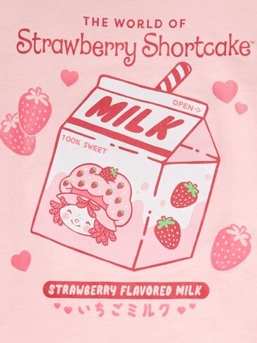 تيشيرت برسومات كبيرة الحجم للفتيات من Old Navy Strawberry Shortcake™ - بينك سكاي in Kuwait
