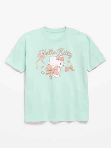 تي شيرت برسومات كبيرة الحجم للفتيات من Old Navy Hello Kitty® - أخضر نعناعي in Kuwait