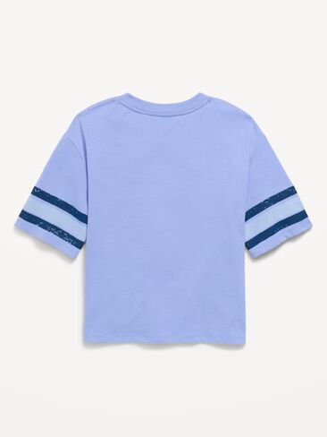 تيشيرت كبير الحجم بتصميم كرة القدم للبنات من Old Navy - زهرة الكتان in Saudi Arabia
