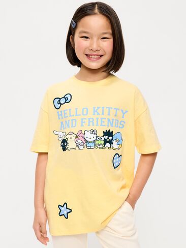 تيشيرت برسومات كبيرة الحجم للفتيات من Old Navy Hello Kitty® - سترو ذهبي in Saudi Arabia