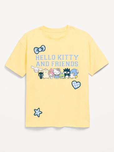 تيشيرت برسومات كبيرة الحجم للفتيات من Old Navy Hello Kitty® - سترو ذهبي in Saudi Arabia