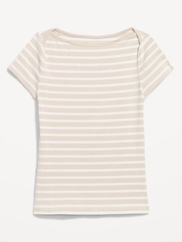 Old Navy Snug Boat-Neck T-Shirt - Neutral Stripe in Saudi Arabia