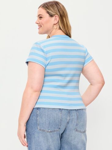 تي شيرت مضلع بفتحة رقبة دائرية من Old Navy - أزرق in Saudi Arabia