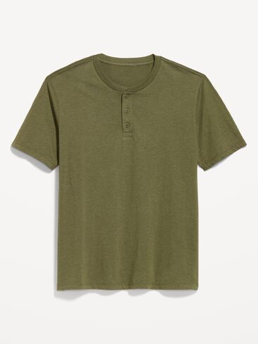 تي شيرت Old Navy Henley - أخضر مرقش in Saudi Arabia