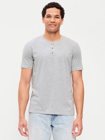 تي شيرت Old Navy Henley - لون رمادي مرقش in Saudi Arabia