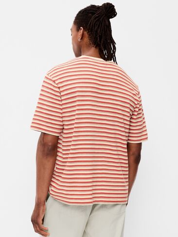 Old Navy Textured-Knit Striped T-Shirt - CINNABAR RED STRIPE in Saudi Arabia