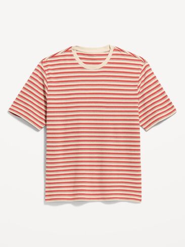 Old Navy Textured-Knit Striped T-Shirt - CINNABAR RED STRIPE in Saudi Arabia