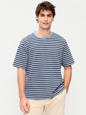 تي شيرت مخطط منسوج من Old Navy - أزرق داكن متوسط in Saudi Arabia