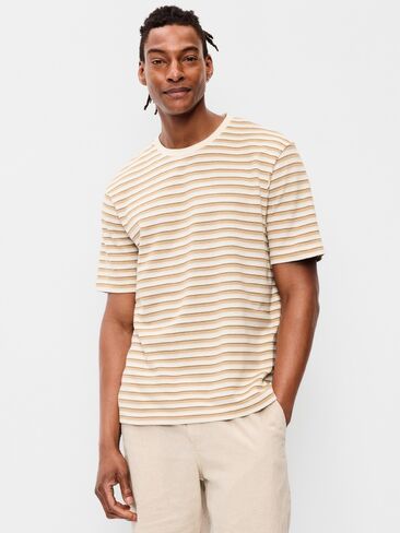تي شيرت مخطط منسوج من Old Navy - أبيض طبيعي in Saudi Arabia