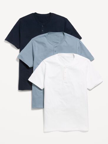 تي شيرت Old Navy 3-Pack Henley - بلو جاي in Saudi Arabia
