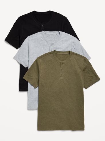 تي شيرت Old Navy 3-Pack Henley - رمادي أصلي in Saudi Arabia