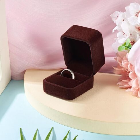 1Pc Velvet Ring Box Jewelry Box Jewelry Gift Storage Wrap Packaging Birthday Wedding Anniversary Valentine Day Christmas New Year 2.36x2x1.77inch (5x6x4.5cm) Gray in Saudi Arabia